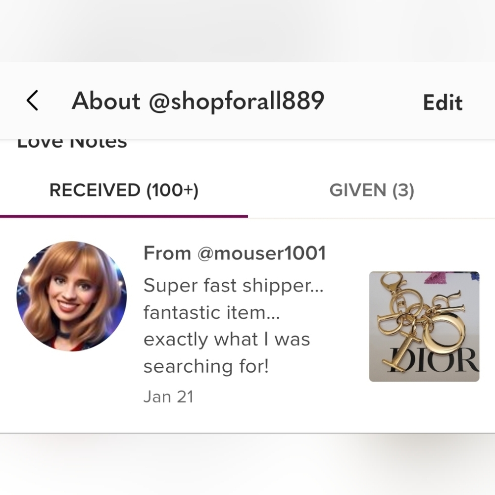 Dior Logo Letters Keychain Bag Charm gun metal Tone - Picture 3 of 5